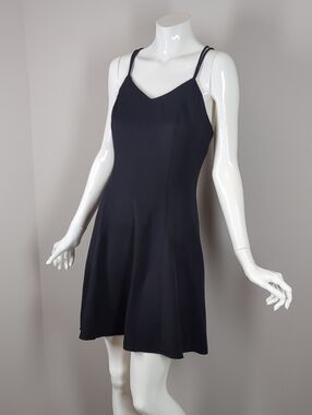 Vintage Black Strappy Slip Dress Mini 90s Cocktail Party  Fit And Flare Aline